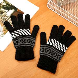 1pair Warm Plus Velvet Gloves, Windproof Full Finger Gloves For Outdoor Cycling