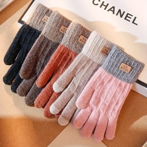 1pair Unisex Stretchy Knit Touch Screen Gloves, Winter Holiday Gifts